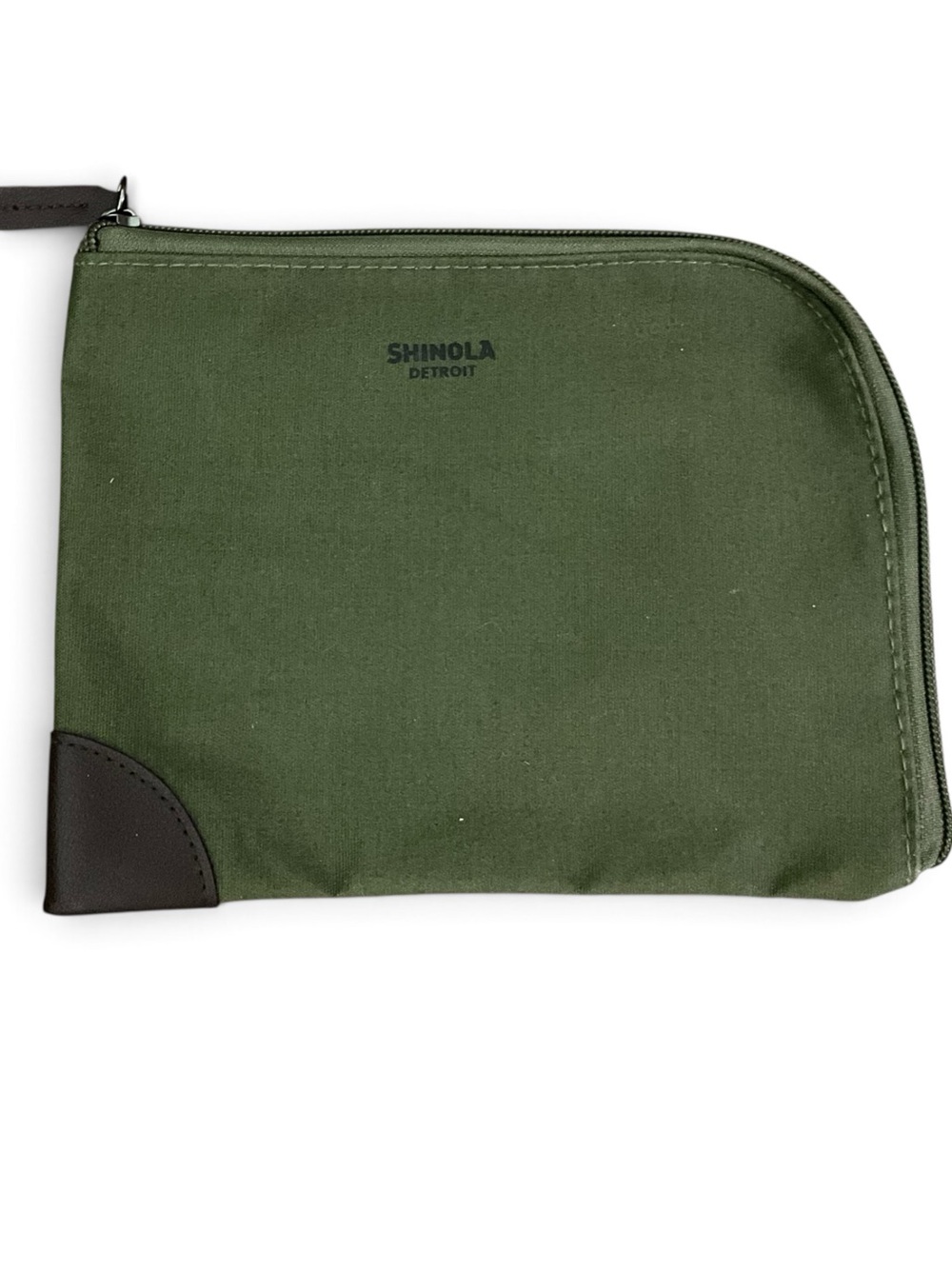 Shinola x American Airlines Green Travel Zip Pouch Canvas Leather-Look Unisex